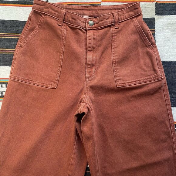 Universal Thread Rust Colored Wide Leg Cropped Denim Jeans. Size 4/27. Boho. - Picture 3 of 13
